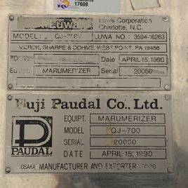 FujiMarumerizer Spheronizer # QJ700, Edelstahl, ummantelte Schale, S / N 20050, 1990, # 3292-18
