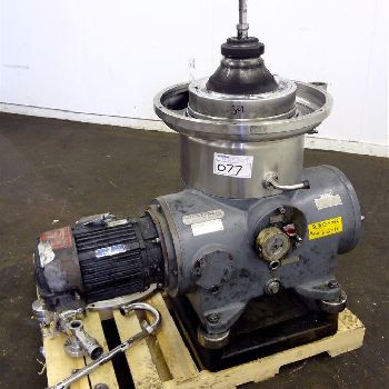 Westfalia#SB-14-06-076, desluder disc cent,316 Stainless Steel,7560 RPM bowl,liquid discharge,control panel,10 HP,tools,1978,#47143