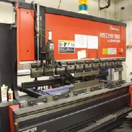 80 Ton,Amada#ASTRO-100M-FBDIII-8025M, 8â€™ OA,5.91" str,15.75 thr, AMNC-39BM, 2000, #80709