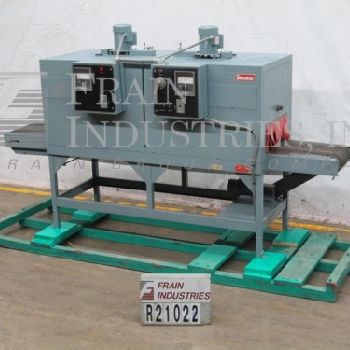 Shanklin#T72, high speed, 2-zone shrink tunnel, 150 feet per minute, 8" H x 20 W x 84 L heat chamber