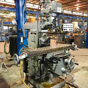 Sharp#VH25, plain horizontal/vertical miller,10.5" x 56.5 T-slotted table,4 HP,2005