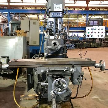 Sharp#VH25, plain horizontal/vertical miller,10.5" x 56.5 T-slotted table,4 HP,2005