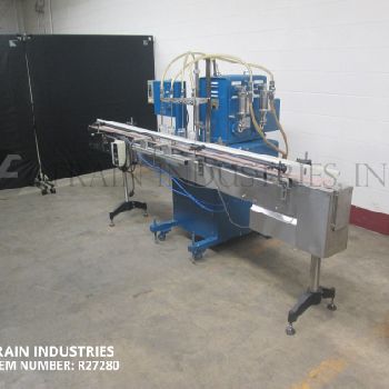 Filamatic#DAB-16-4, automatic 4 piston filler, 3-18 cycles per minute
