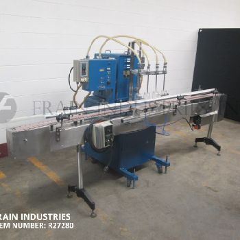 Filamatic#DAB-16-4, automatic 4 piston filler, 3-18 cycles per minute