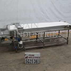 23" wide x 9.7’ long,American FoodEquipment Co. #200GM, Stainess Steel, rubber belt inspection conveyor, 3/4 HP drive