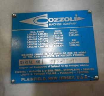 Cozzoli#PF2-TT, twin head powder filler, Stainless Steel, to 30 cpm, 50-75 gram fill range, +/- 1%, bench top, #41563