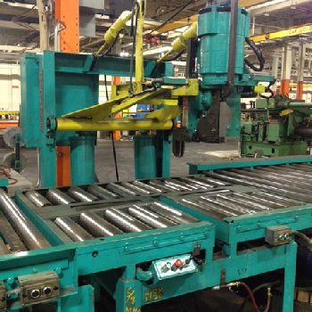 6000 lb.Signode, 66", downender, Signode M-20 head,aprox. 60â€™ powered conveyor