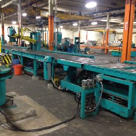 6000 lb.Signode, 66", downender, Signode M-20 head,aprox. 60â€™ powered conveyor