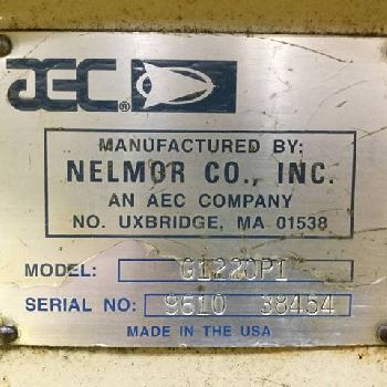 10" x 20Nelmor#G1220P1, 15 HP grinder/granulator, 3 Blade, Closed Rotor Screen 5/16 Holes, Marathon motor