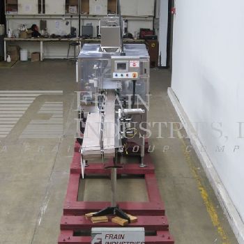 IWKA/ Oystar #PH-41P, automatic,Stainless Steel,inline overlidder rated from 60-200 lids/min.,4-1/2" wide x 175 long conveyor