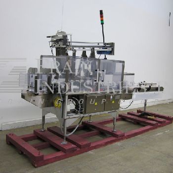 IWKA/ Oystar #PH-41P, automatic,Stainless Steel,inline overlidder rated from 60-200 lids/min.,4-1/2" wide x 175 long conveyor