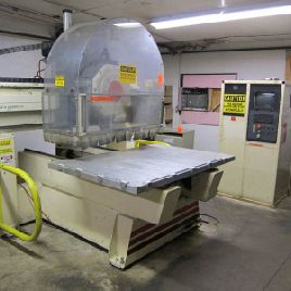 Thermwood#C40, 3-Axis CNC router, moving table style, 60" x 60 table, 70 X,65 Y,10 Z, 3000-15000 RPM, 91000 CNC, 1999