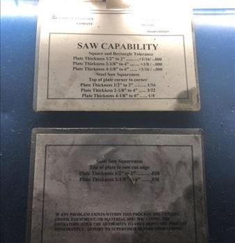 Metlsaw#S12-T6-20, 1" -6 plate thickness, AB Panelview Plus 1000, 2014, S39707