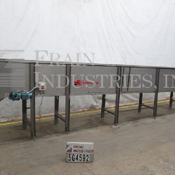 24" wide x 20’ long,Kamflex#810, Stainless Steel live bottom accumulation trough, 33 discharge height, .33 HP drive