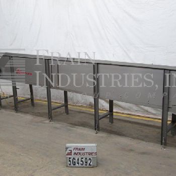 24" wide x 20’ long,Kamflex#810, Stainless Steel live bottom accumulation trough, 33 discharge height, .33 HP drive