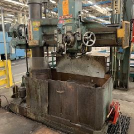 4’-11"Carlton#1A, radial arm drill, 24 x 18 box table., 5 HP, 2000 RPM, #10998