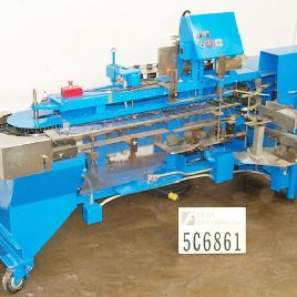 Jones#IMV5, semi-automatic intermittent motion vertical tuck cartoner, 20-40 cartons/minute, 2-chain system set on 5" centers