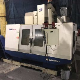 Daewoo #DMV-500, CNC VMC,24 ATC,40" X,20 Y,20 Z,CAT 40,Fanuc 21-M,turbo conveyor,S/N AV5S0594