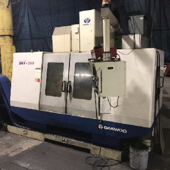 Daewoo #DMV-500, CNC VMC,24 ATC,40" X,20 Y,20 Z,CAT 40,Fanuc 21-M,turbo conveyor,S/N AV5S0594