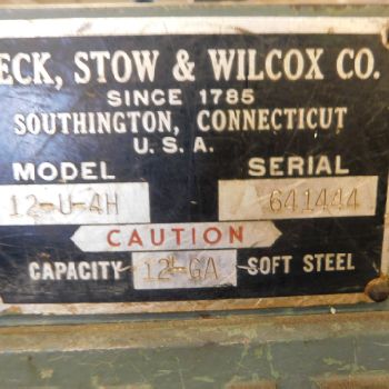 12 ga. x 4’Pexto#12-U4H, 18" manual rear back gauge,2 hold downs,62 SPM,3 HP,#72061