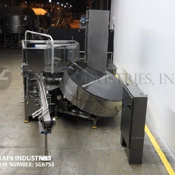 Omega Design#6D-RVP-11, automatic, floor level, rotary, vacuum pocket, bulk bottle unscrambler &amp; orientator, 50-250 cpm