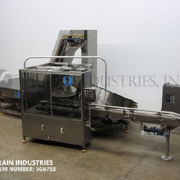Omega Design#6D-RVP-11, automatic, floor level, rotary, vacuum pocket, bulk bottle unscrambler &amp; orientator, 50-250 cpm