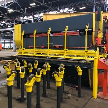 3/4" x 12’Cleveland, shear with entry conveyor &amp; jib crane, 36 BG