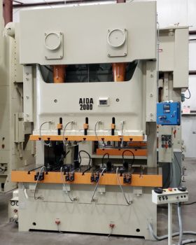 220 Ton,Aida#NC2-2000(2)E, 9.8" str,19.6 SH,new press control,new/never used,’17,#sr5549