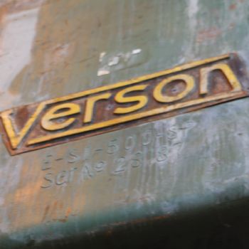 500 Ton,Verson#E-S1-500-SP, SSSC press,10" stroke,37 SH,air clutch &amp; brake,#62393