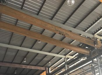 10 Ton,Kone, 33’5-1/2" Span, 30’ lift, pendant, VFD bridge/trolley, 2003, #1845