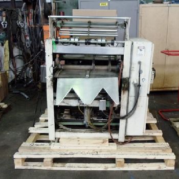 Omega #DL27, dual lane shrink bundler,13-37 bundles/minute,60-150 containers/minute,right angle infeed,#35532