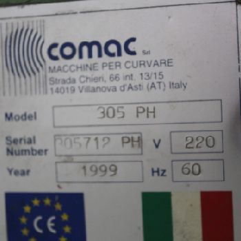 Comac#305PH, angle &amp; pipe rolls, 6 HP, 240 IPM, angle rolling tooling, 1999, #72302