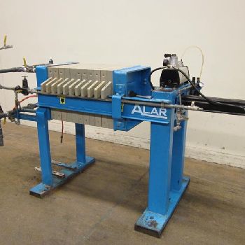 19-1/4" x 19-1/4 x 2-1/4AlarEngineering Corp #MICRO-KLEAN, plate &amp; frame filter press, (11) recessed polypropylene plates