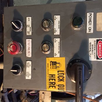 10000 lb.Rowe#10040-DSV, coil reel,single end,motorized,2 HP,4-arm style,used