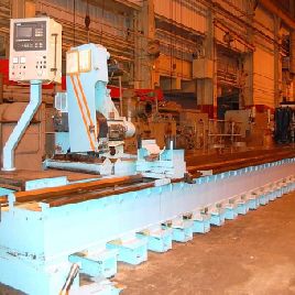 Safop#40R, CNC lathe w/belt grinding attach,38" x 420,42 HP,Siemens 810T,1990,#18550
