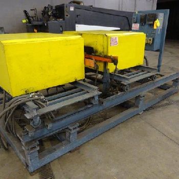 Burrmaster, tube end deburring machine, 18" x 88 brushes, chain type feed sys.