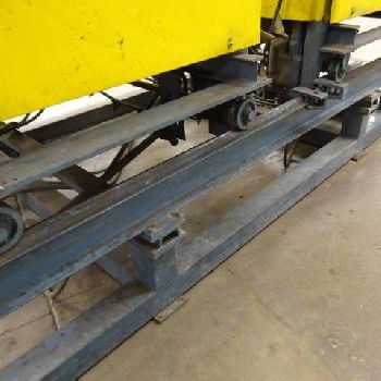 Burrmaster, tube end deburring machine, 18" x 88 brushes, chain type feed sys.