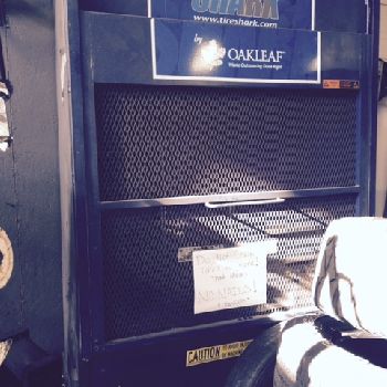 Tire Shark#TB06, used tire compactor, single phase, 120 V. 60 Hz. 24 amps