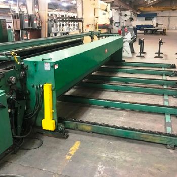 50"Rowe/ Herr-Voss embossing &amp; cut-to-length line,12000 lb hyd uncoiler,shear,#22186