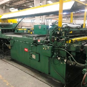 50"Rowe/ Herr-Voss embossing &amp; cut-to-length line,12000 lb hyd uncoiler,shear,#22186