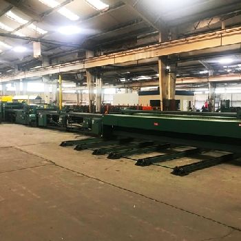 50"Rowe/ Herr-Voss embossing &amp; cut-to-length line,12000 lb hyd uncoiler,shear,#22186