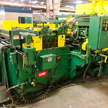 50"Rowe/ Herr-Voss embossing &amp; cut-to-length line,12000 lb hyd uncoiler,shear,#22186