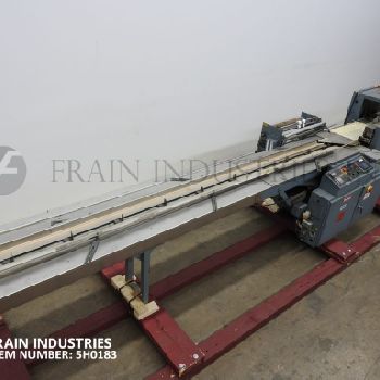 Shanklin#F5AH, horizontal flow thru shrink wrapper, 0-90 linear feet per minute, with 144" L lugged product infeed conveyor