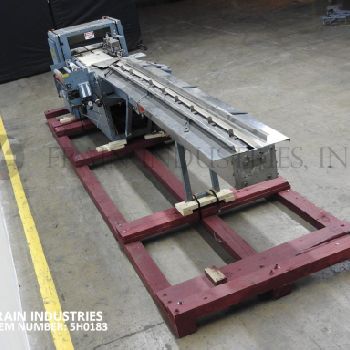 Shanklin#F5AH, horizontal flow thru shrink wrapper, 0-90 linear feet per minute, with 144" L lugged product infeed conveyor
