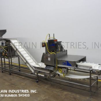 CMI Equipment &amp; Engineering Co. #MI05, segmentor &amp; leaf cleaner, 19" wide x 91 long cleated cradle conveyor, 1/2 HP drive