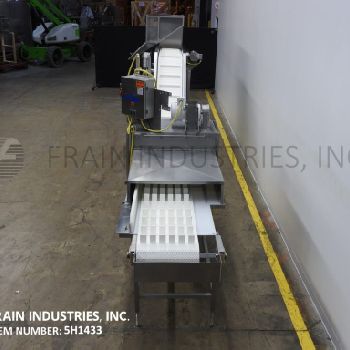 CMI Equipment &amp; Engineering Co. #MI05, segmentor &amp; leaf cleaner, 19" wide x 91 long cleated cradle conveyor, 1/2 HP drive