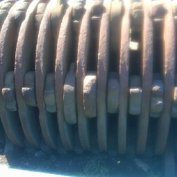 Mega, used 120" x 104 automobile shredder, includes - base - bonnet - rotor - mid-section - feed chute - drum magnet