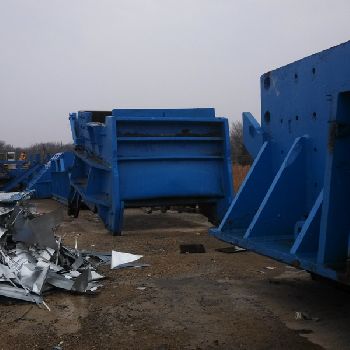 Mega, used 120" x 104 automobile shredder, includes - base - bonnet - rotor - mid-section - feed chute - drum magnet