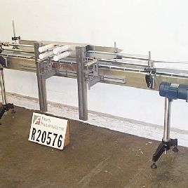 4.5" wide x 10’ long,KissPackaging #SAC-10, Stainless Steel line conveyor, Delron chain