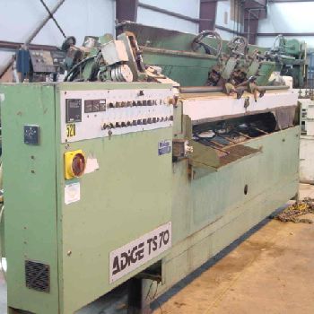 3-1/4"Adige#TS70, 9 blade diameter,118 outfeed table,length control,#1914